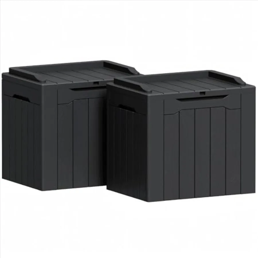 

Deck Box for Outside All Weather Outdoor Storage Boxes for Patio Furniture Set Package Delivery Box Garden Tools Set of 2
