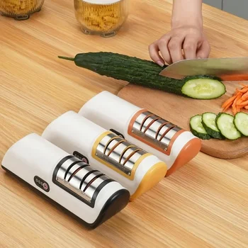 多機能電気ナイフ研ぎ器、自動、プロ用小型研ぎ器、キッチンクイック研ぎ、滑り止めツール