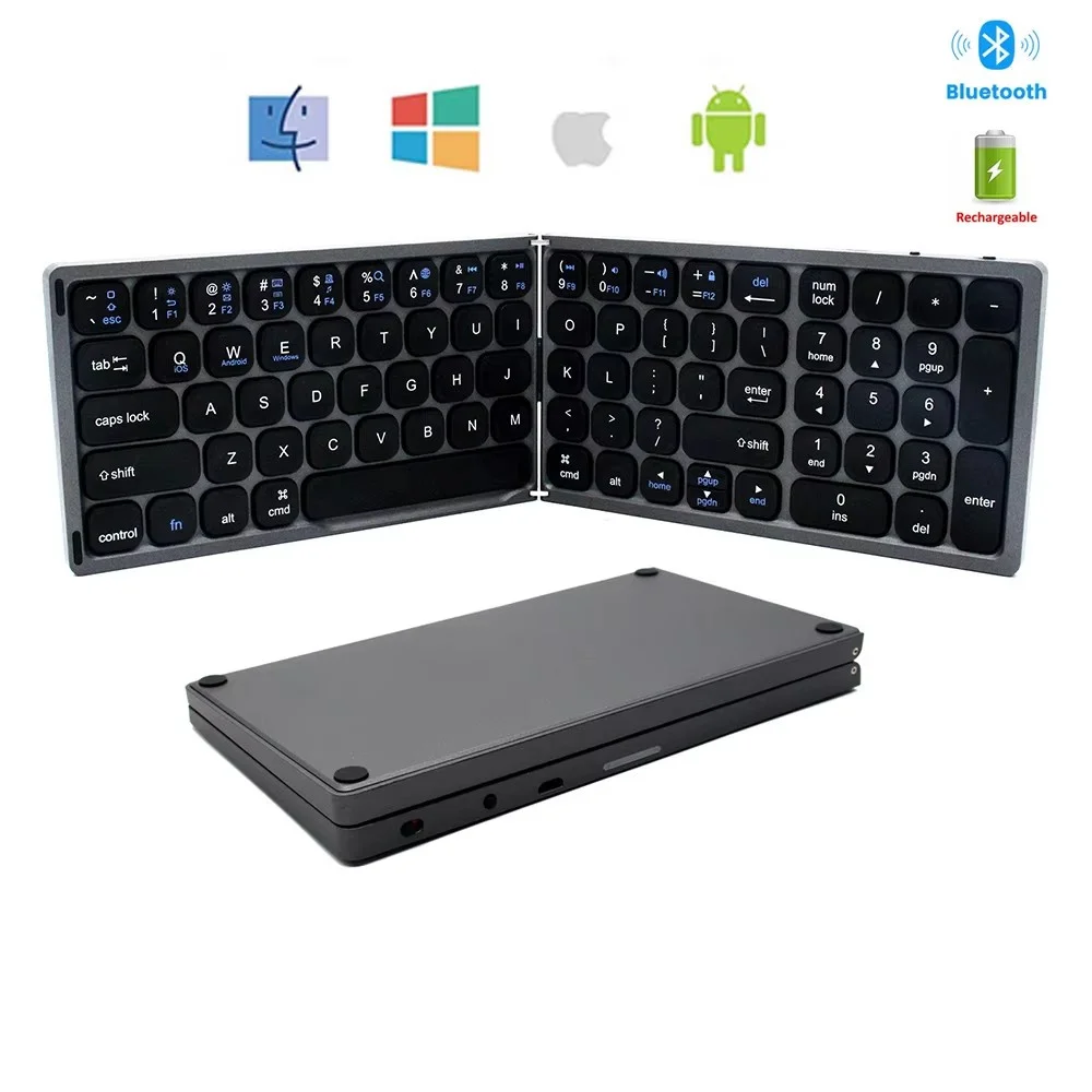 Foldable Folding Keyboard Portable Mini Wireless Bluetooth Keyboard Touchpad Keyboard for Windows Android IOS Tablet Ipad Phone