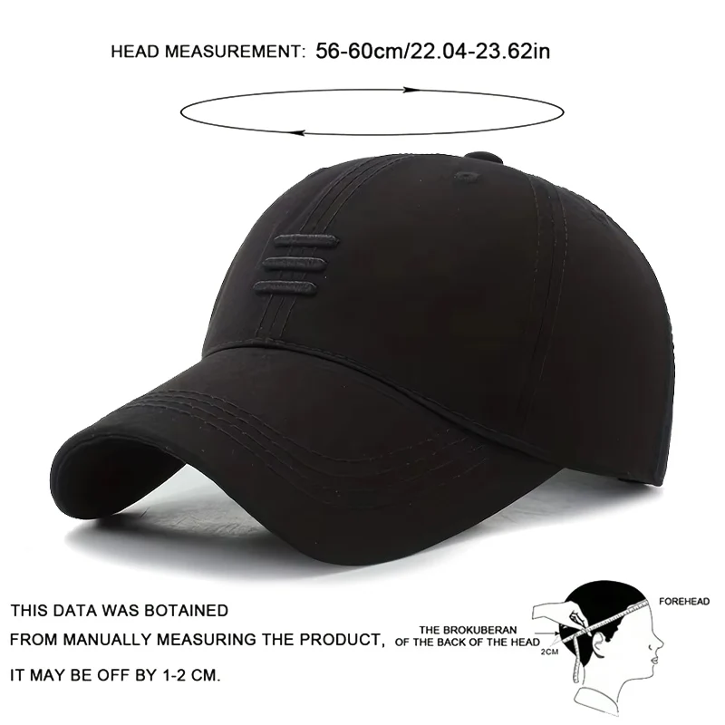 Unisex Baseballkappen mit drei horizontalen Streifen, Frühling Herbst Outdoor Sonnenschutz Hut, Verstellbare Freizeit-Trucker-Mützen – Detail 8