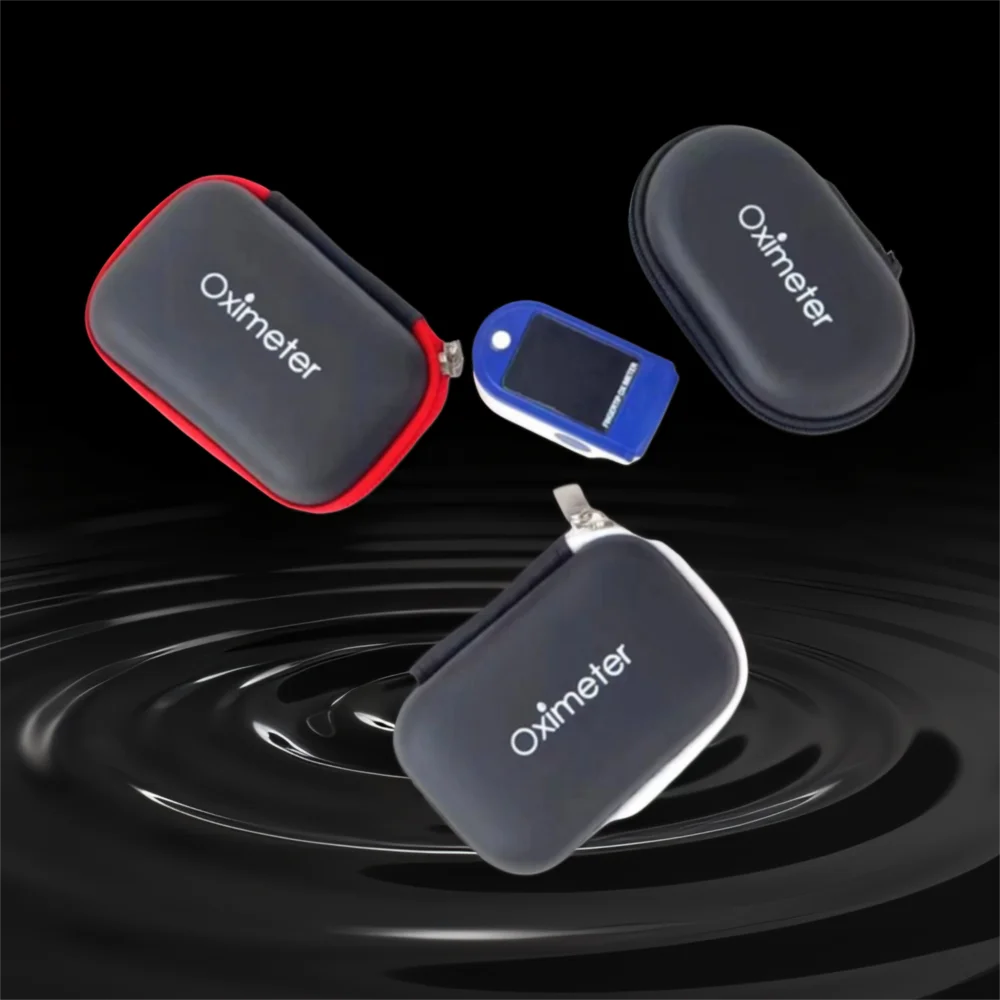 

Portable Finger Pulse Oximeter Pouch Hard EVA Zipper Protective Box Outdoor Travel Earphones Reasonable Layout Stroage Tool