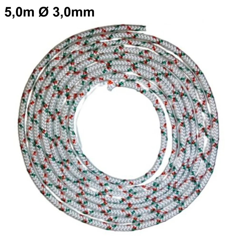 Replacement Pull Rope for Lawn Mower Starter Assembly 5 Meter Long 3mm Thick Cord for Small Engine Applications