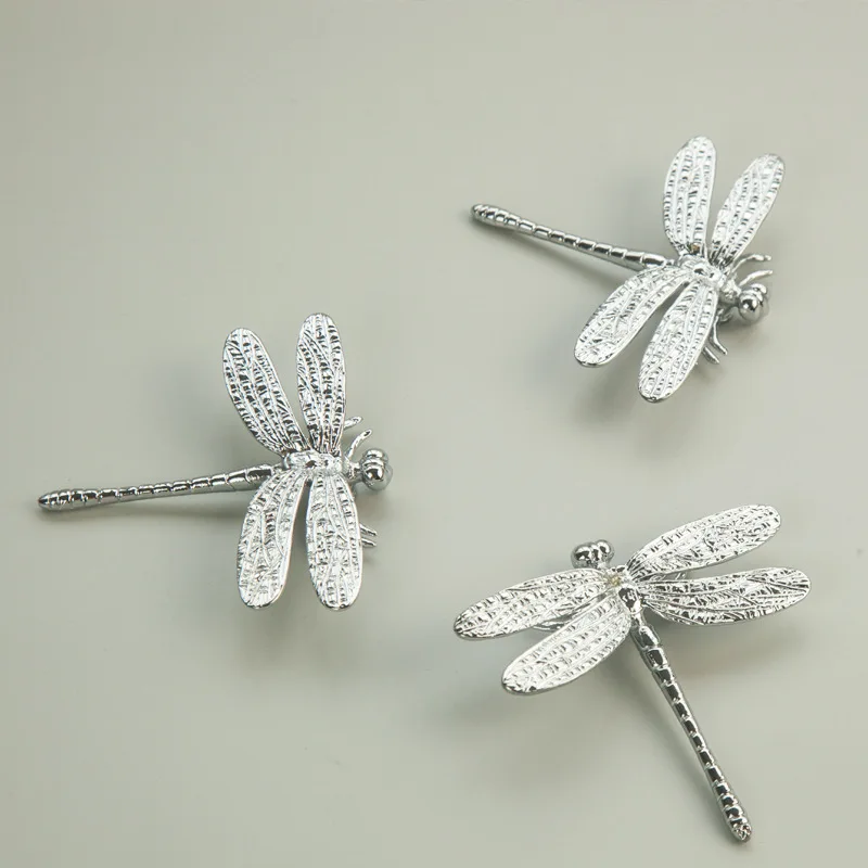 NEW 4PCS Solid Brass Dragonfly Furniture Pulls Handles Drawer Pulls Cupboard Wardrobe Closet Dresser TV Wine Cabinet Pulls Knobs