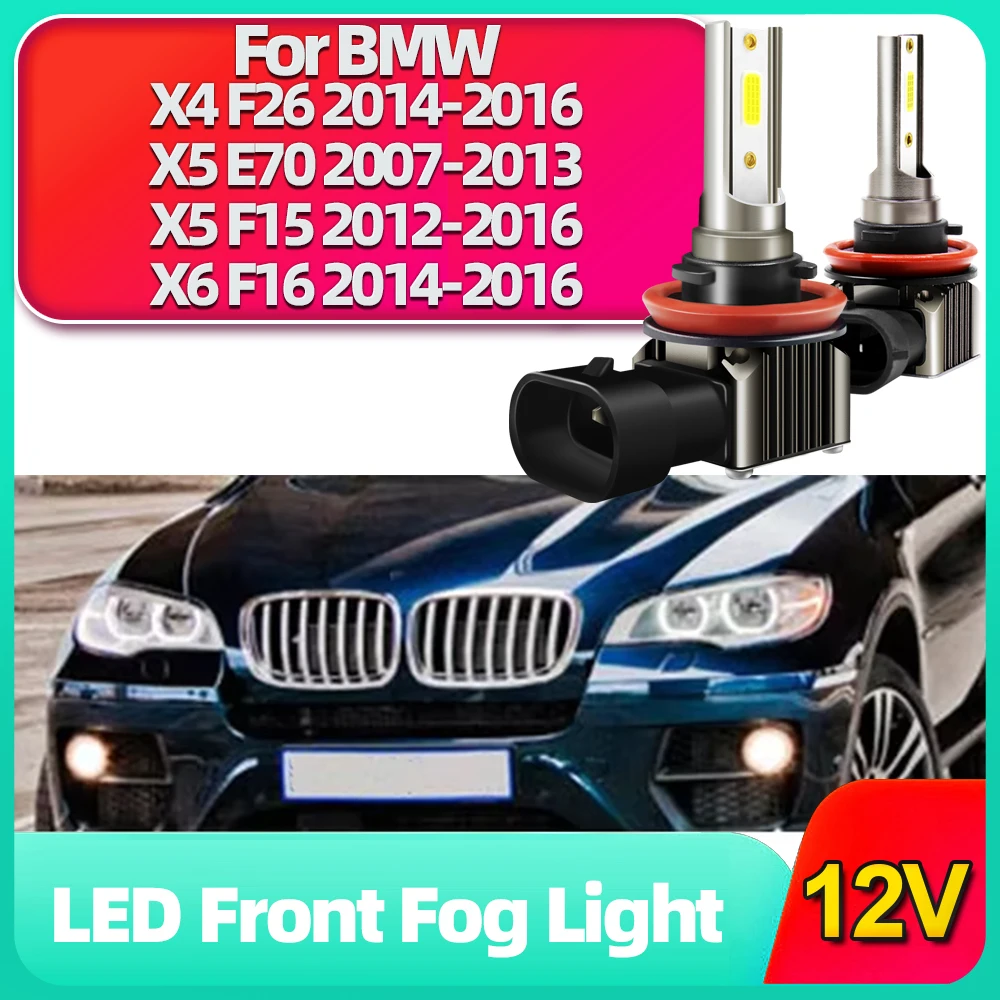 

LED H8 H11 Fog Light Bulbs 6000K Driving Lamp 15000LM Foglight For BMW X4 F26 X6 F16 2014-2016 X5 E70 2007-2013 X5 F15 2012-2016