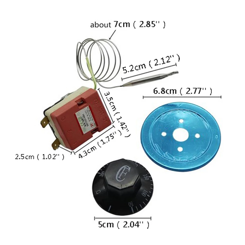 Thermostat AC 220V 16A 50-300/30-85/30-100 Degrees Celsius Knob Liquid Rising Temperature Controller NO NC For Electric Oven