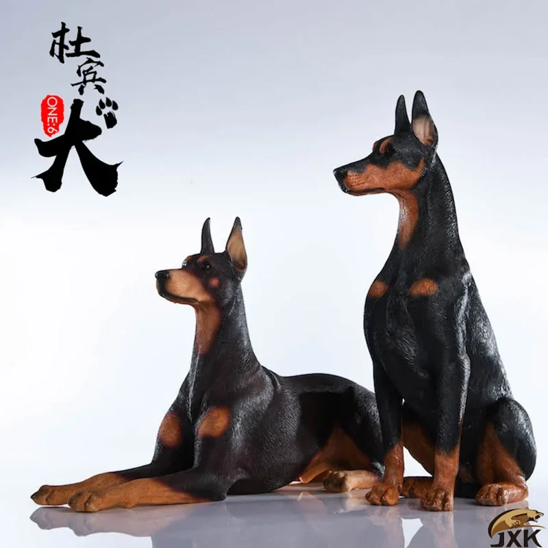 Maßstab 1/6 12" Actionfigur Szene Auto Dekoration JXK Simulation Tier Polizeihund Dobermann Haustier Hunde Modell Kinderspielzeug Geschenke Modelle