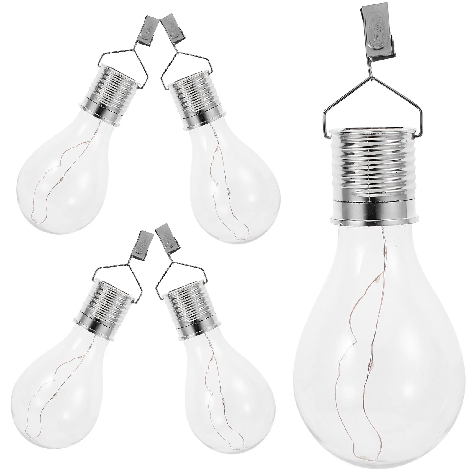 

5Pcs Solar Hanging Light Bulbs Outdoor LED Garden Lamps Clip on Unique Bulb Shape Yard Lights Solar Bulb Outdoor Light Bulbs