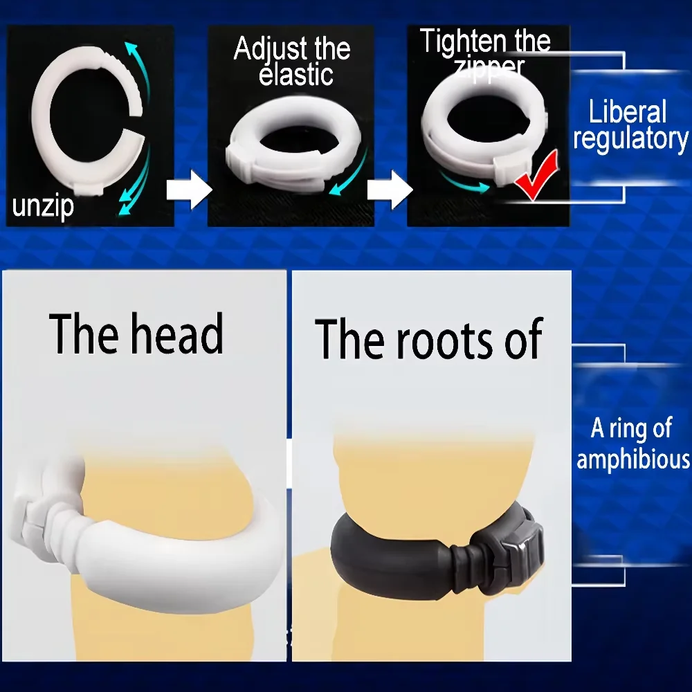 Penis Erection Ring Penis Circumcision Corrector Delayed Ejaculation Locking Cock Ring Adjustable Silicone Adult Products - view 4