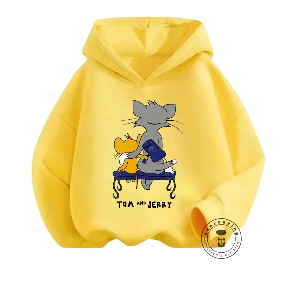 Tom and Jerry Cartoon Magic Creative and Fashion Cat Mouse Designs on Soft Sweatshirts for Boys Girls This Fall Winter Season