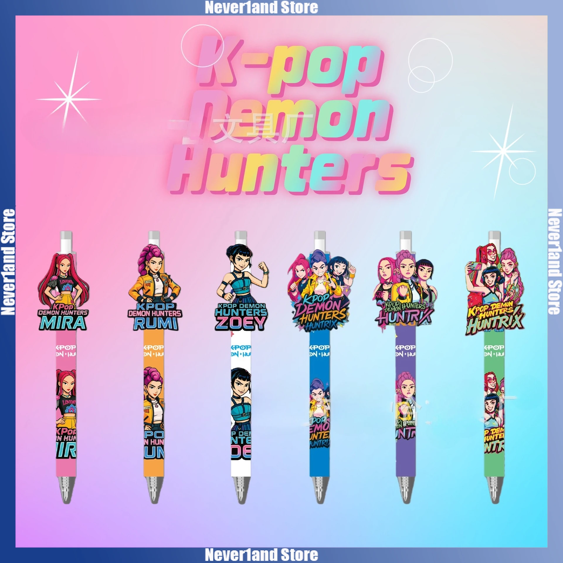 6 قطعة KPop شيطان الصيادين هلام القلم الكرتون رومي ميرا زوي الكتابة رسم هلام القلم اللوازم المدرسية القرطاسية صبي فتاة الهدايا #1