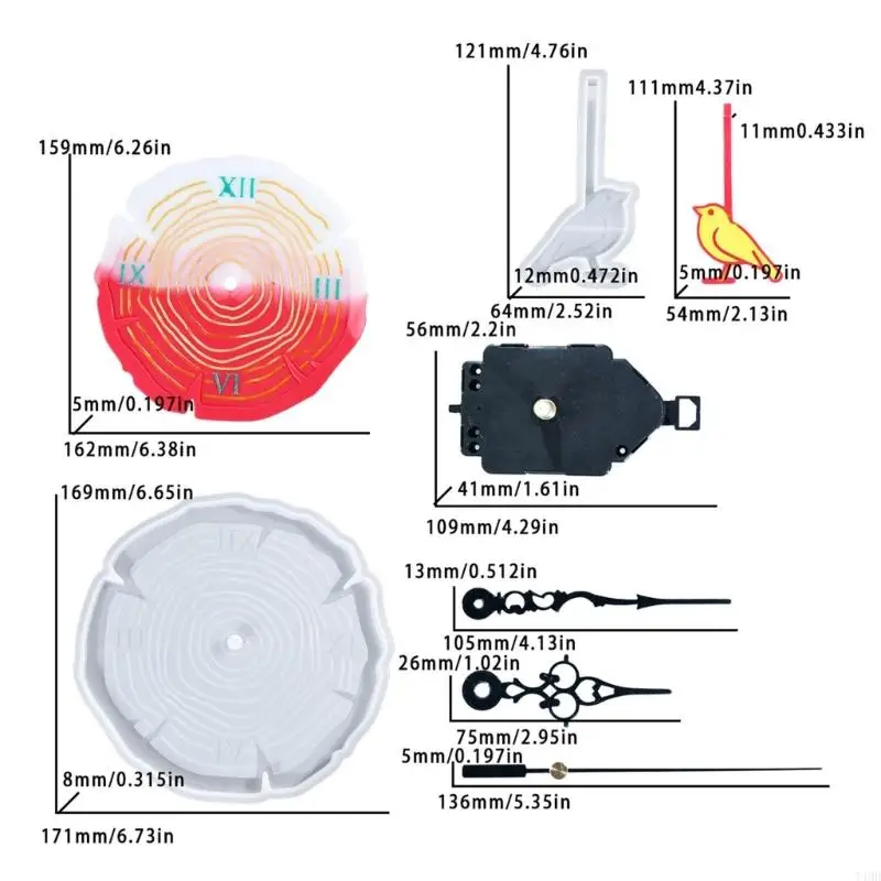 T4md Resin Mold Tree Rings Clock Designs Silicone Molds Clock Epoxy Silicone Molds