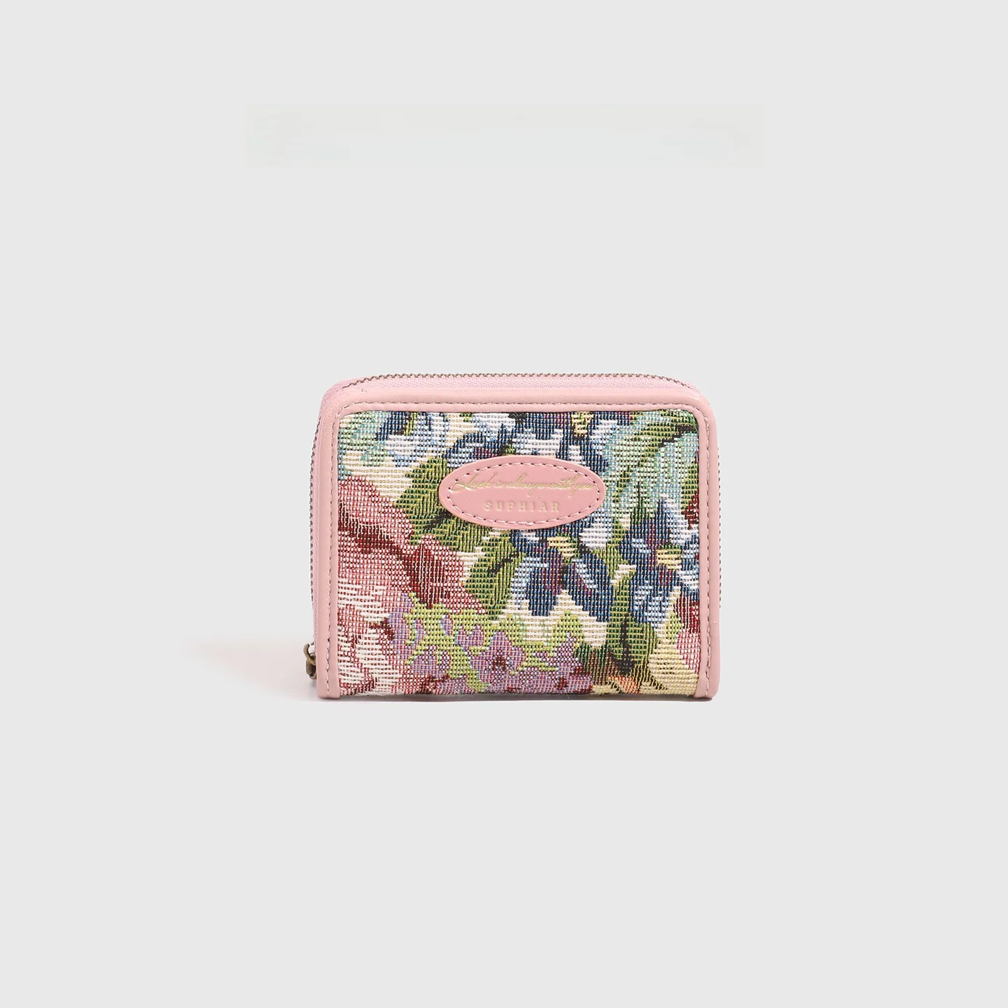 official-charlie-kelli-store-2026-new-women's-compact-elegant-wallet-multi-card-slot-coin-purse-fashionable-plant-floral-pattern