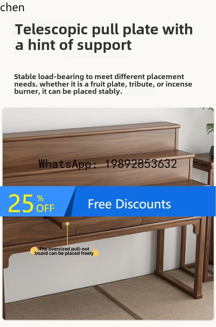 

TQH table case household solid wood three-layer Buddhist platform, central hall Buddhist table Buddhist hall offering platform