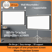 Thinyou 60inch 72inch 84inch 100inch 16:9 Tripod Projector Screen Portable Home Cinema for Indoor Outdoor Projection curtain