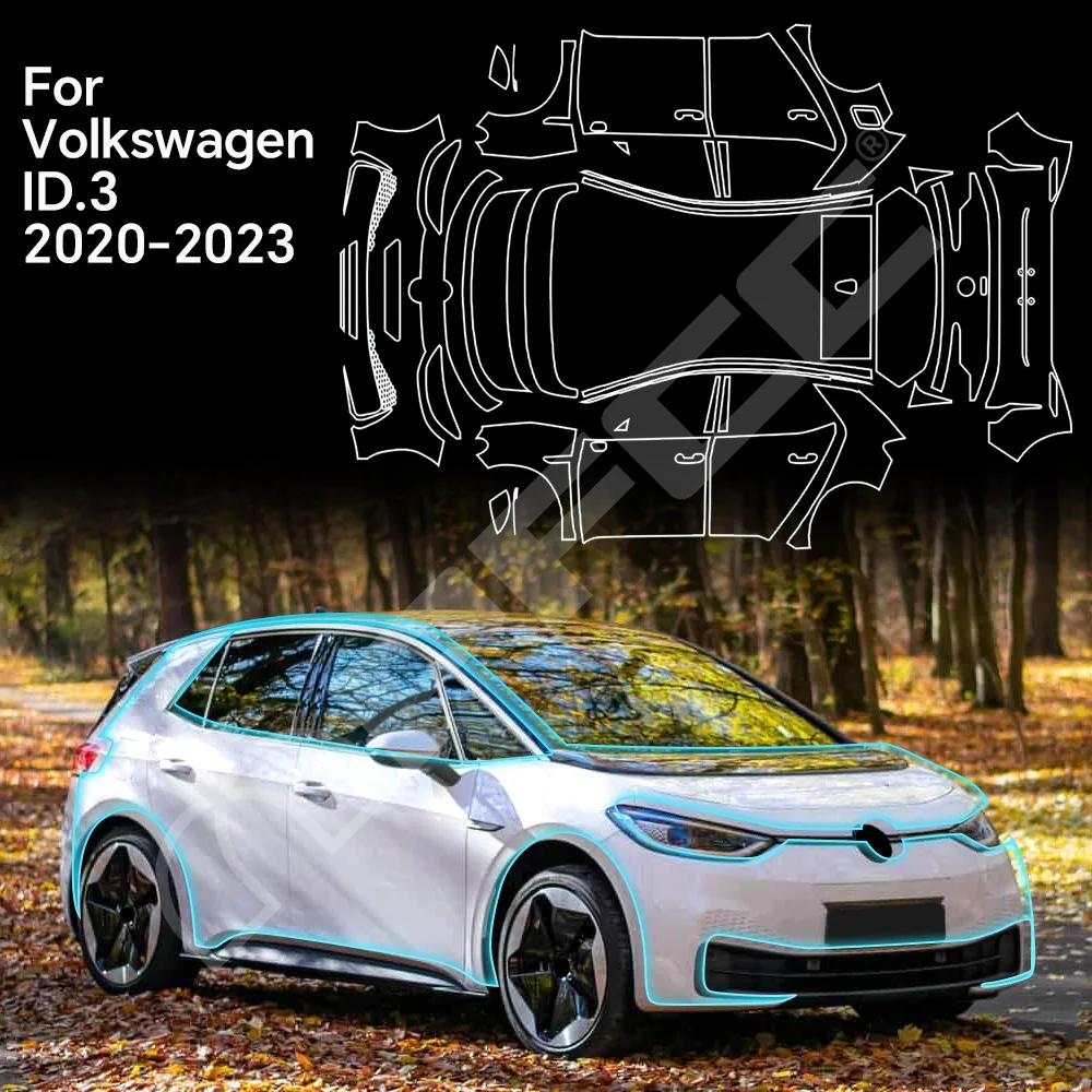 

9Mil Car Film Pre-Cut Paint Protection Film TPU Invisible Anti-scratch Resistant Cover Repair For Volkswagen ID.3 2020-2023 PPF