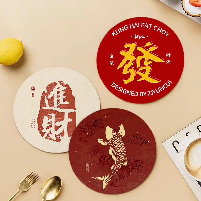 Drain table diatom mud heat-insulating anti-scalding coaster water-absorbent quick-drying personalized