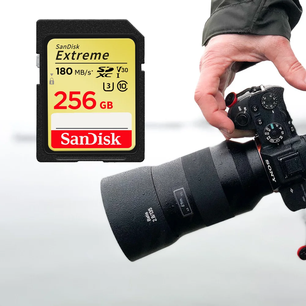 SanDisk Extreme SDXC UHS-I Card SD Card C10 U3 32GB 64GB 128GB 256GB up to 180MB Flash Card Memory Card For 4K Video Camera