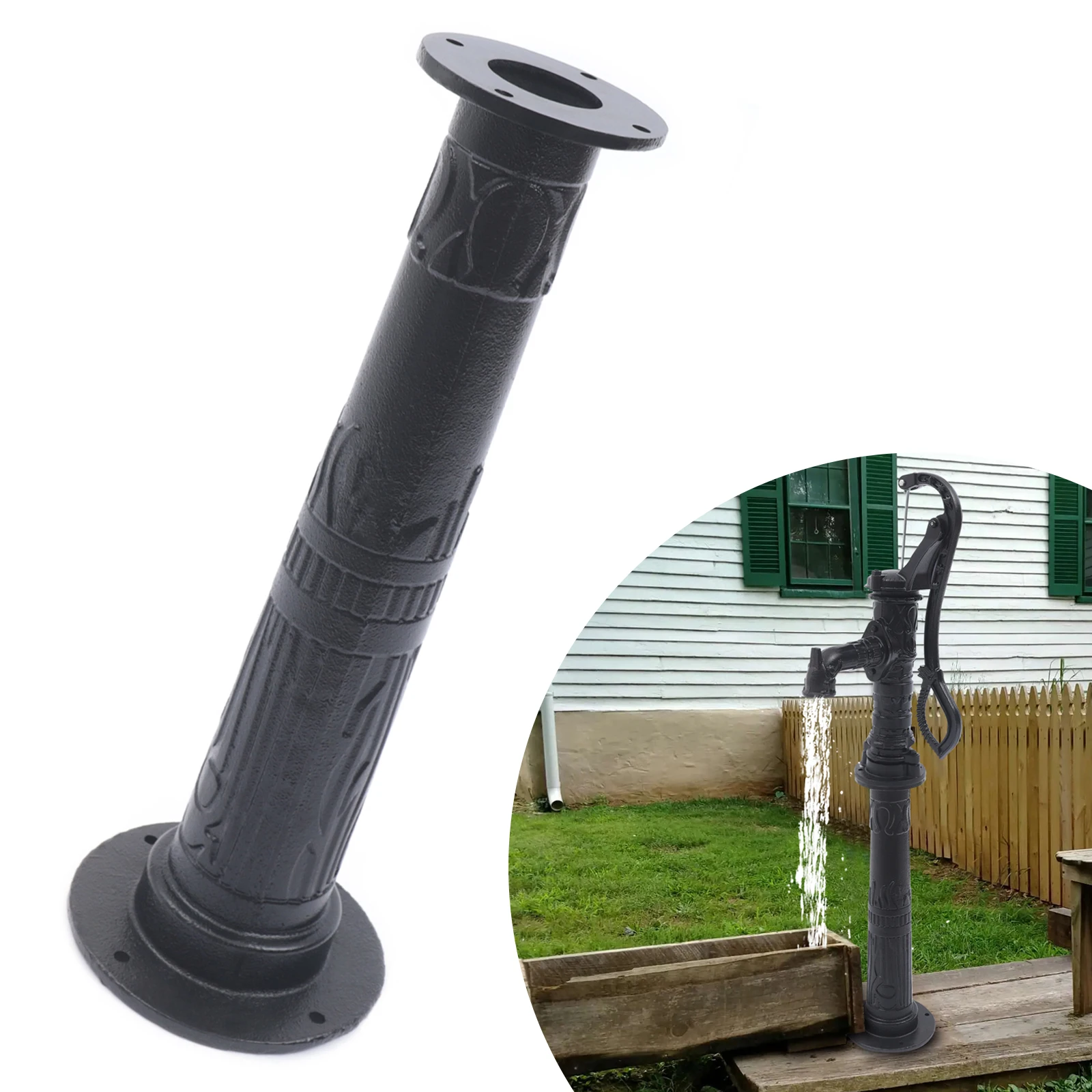 

Ручной насос для глубокой воды, ручной кувшин, насос и основание для увеличения высоты, чугунный ручной насос, двор, парки, пруд, кувшин для воды