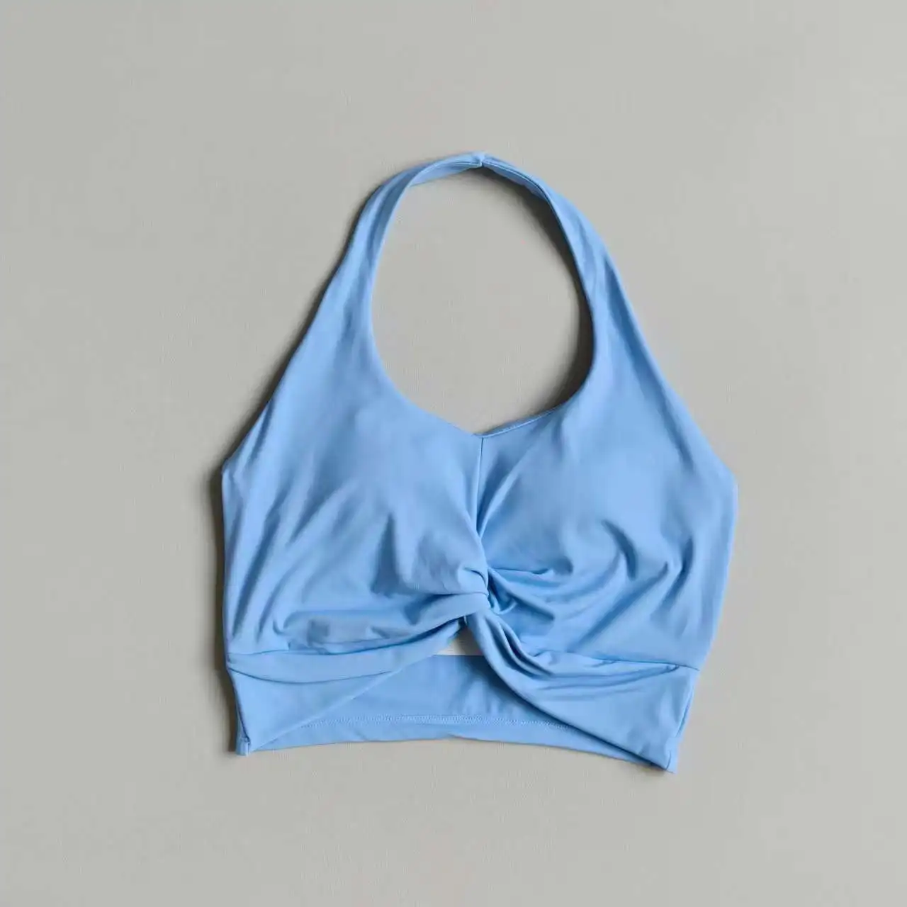Halter-Neck Yoga-Weste für Damen, Push-up, stoßfester Sport-BH, schnelltrocknend, für Training, Pilates, mit festen Cups, Fitness-Top – Detail 6