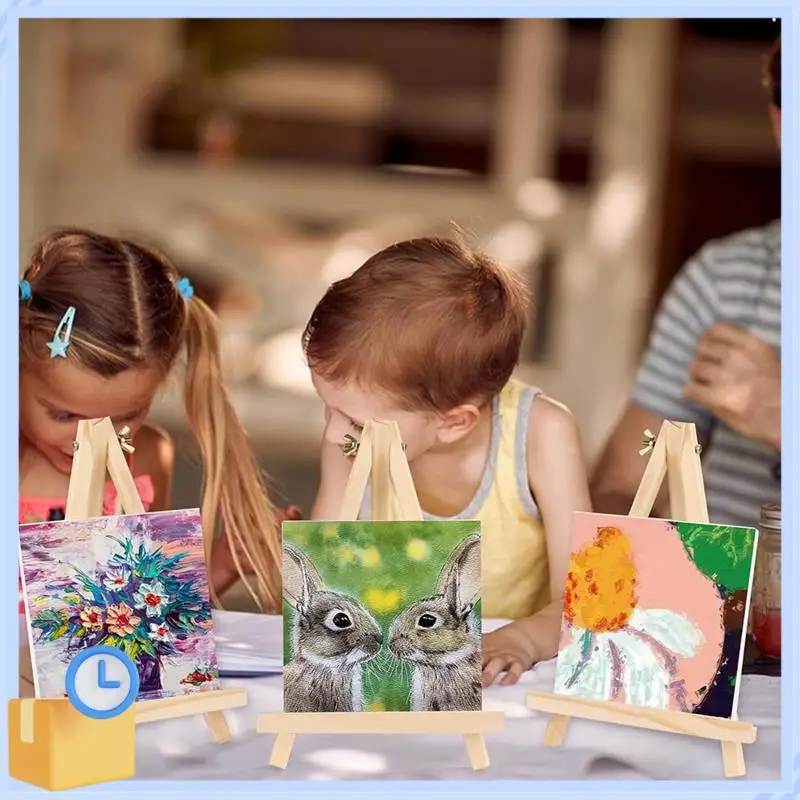 

Popular 16Pack 9 Inch Wooden Easel For Painting Canvas, Art,Tripod,Painting Party Easel, Kids Student Desktop Easel For Painting