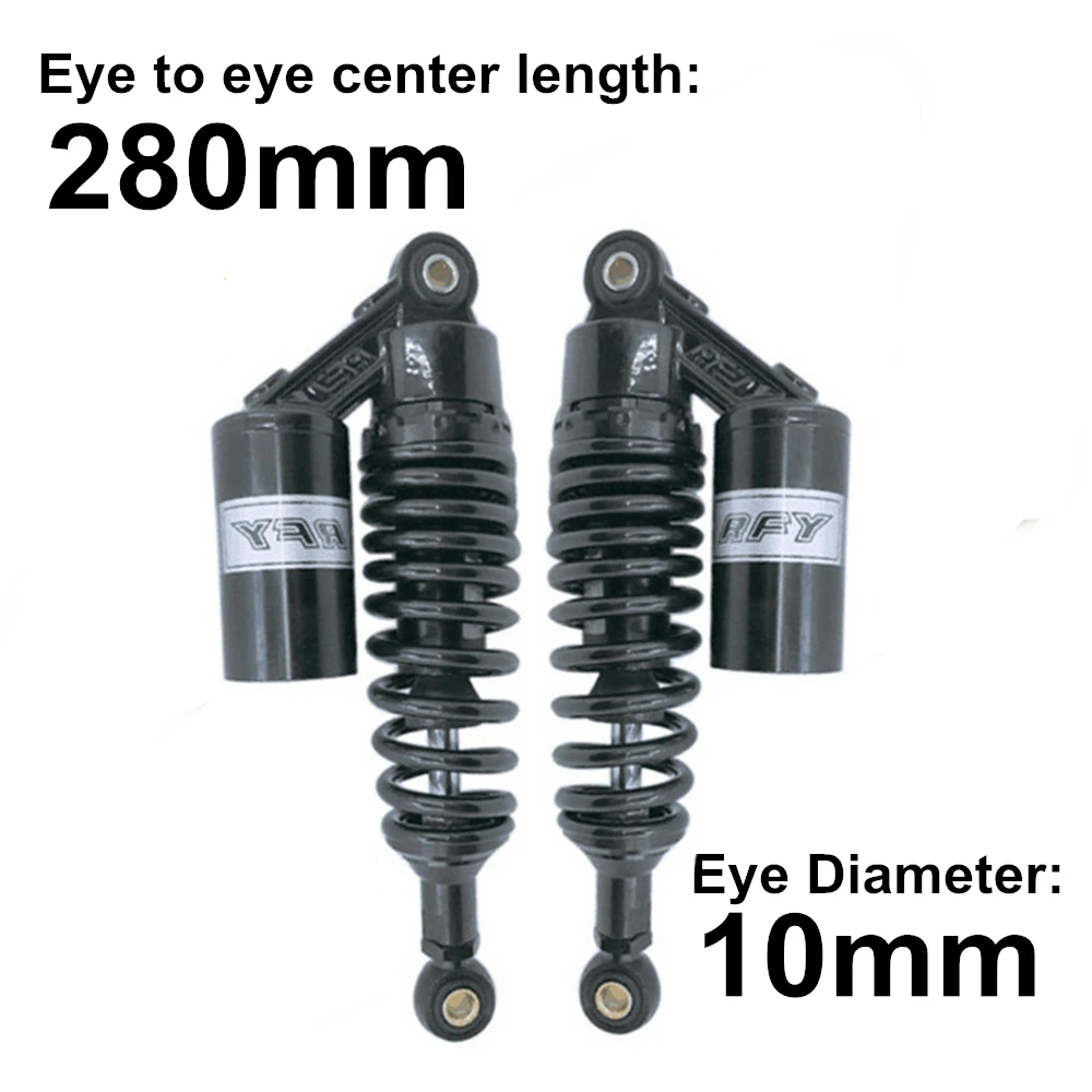 Zwart 280Mm 320Mm 340Mm 360Mm 380Mm 440Mm Motorcycle Air Schokdemper Achterwielophanging Atv quad Scooter Dirt Bike Motor D20