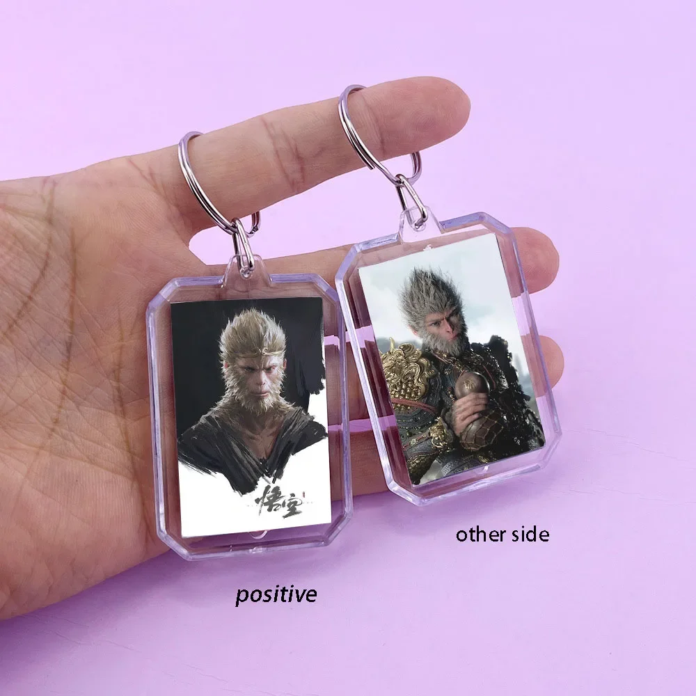 Anime Game Peripherals Black Myth Wukong Keyring Christmas Gift Keychain Double Sided High-definition Photo Acrylic Pendant