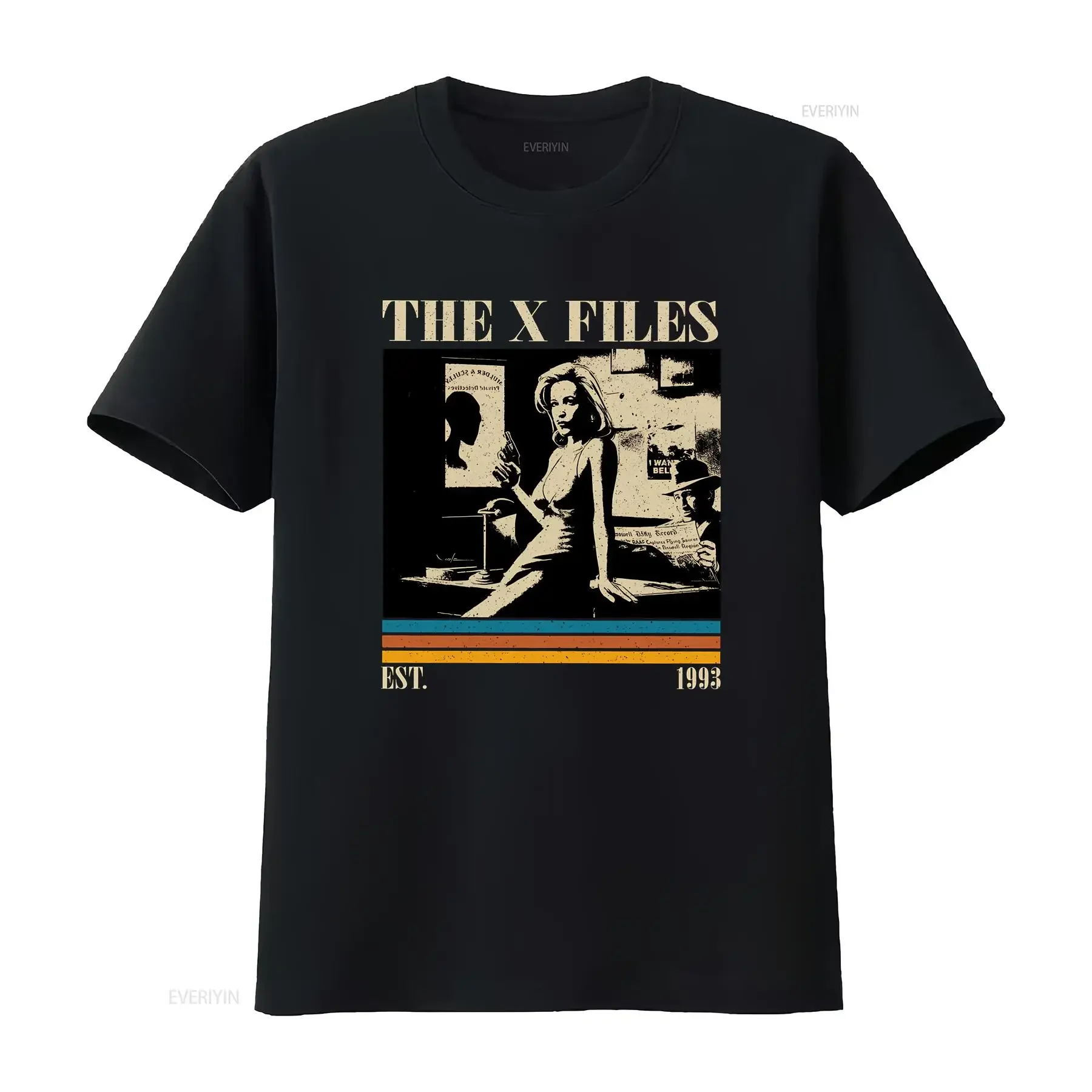 The X Files T Shirt Retro Vintage Classic s for him Christmas vintage Washed Casual Unisex Top For Everyday Wear