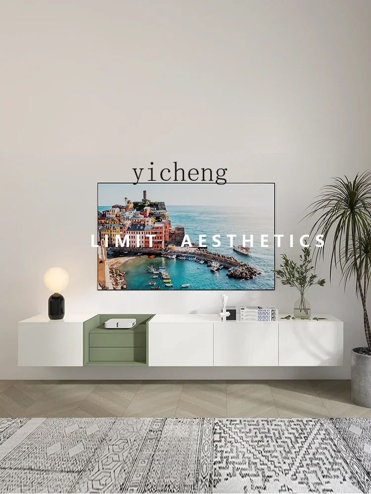 XL TV cabinet minimalist Nordic paint wall-mounted background wall integrated living room cabinet