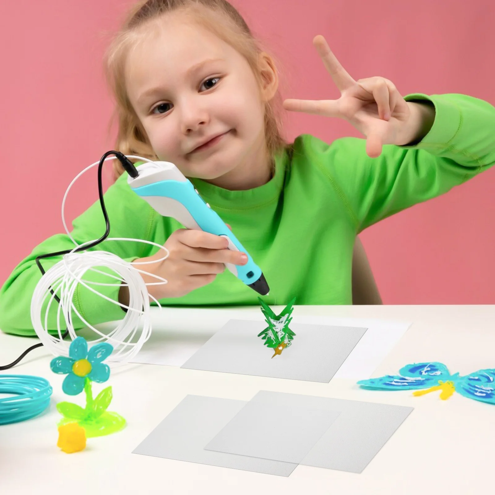 12 pezzi traslucidi per bambini, stencil grezzi, stencil per bambini, dimensioni materiale 3D