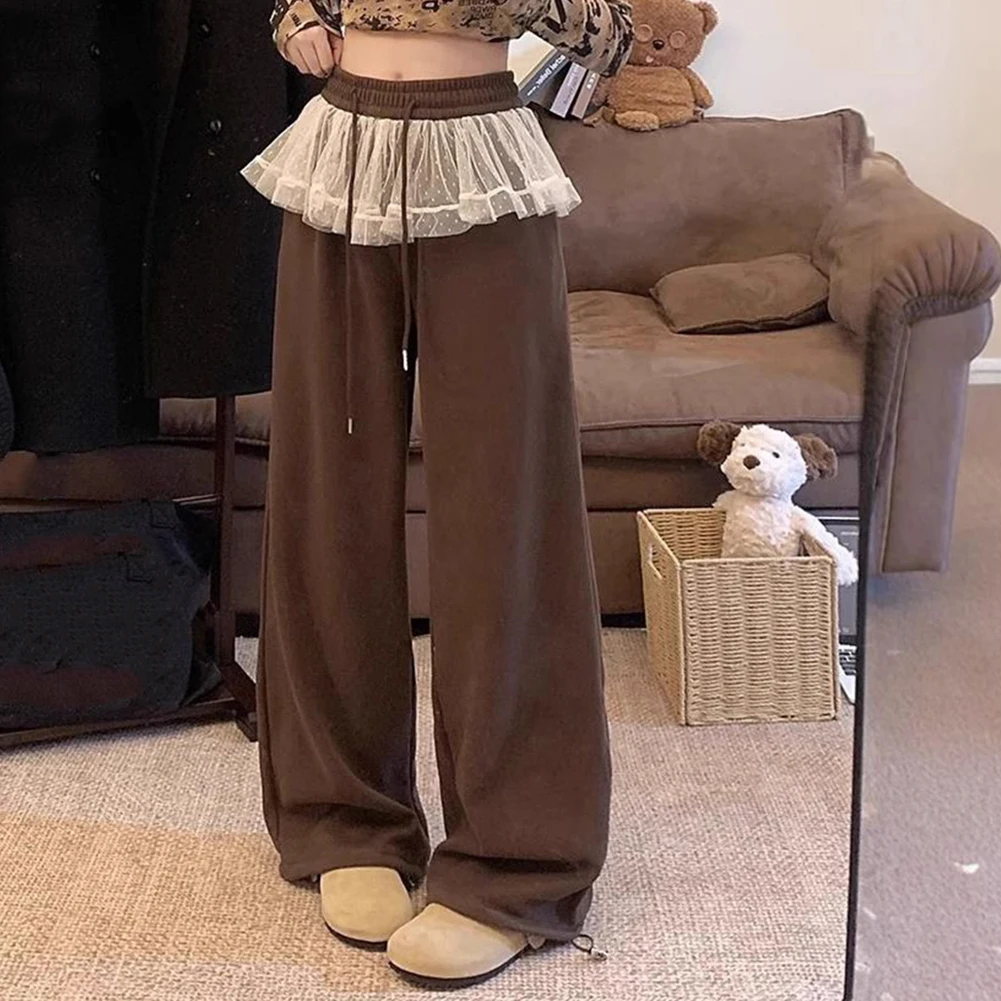 

Autumn Wear Spring Fashion Casual Women's Trousers Drawstring Trousers Comfortable Fit Leisure Wear Polyester Fabric
