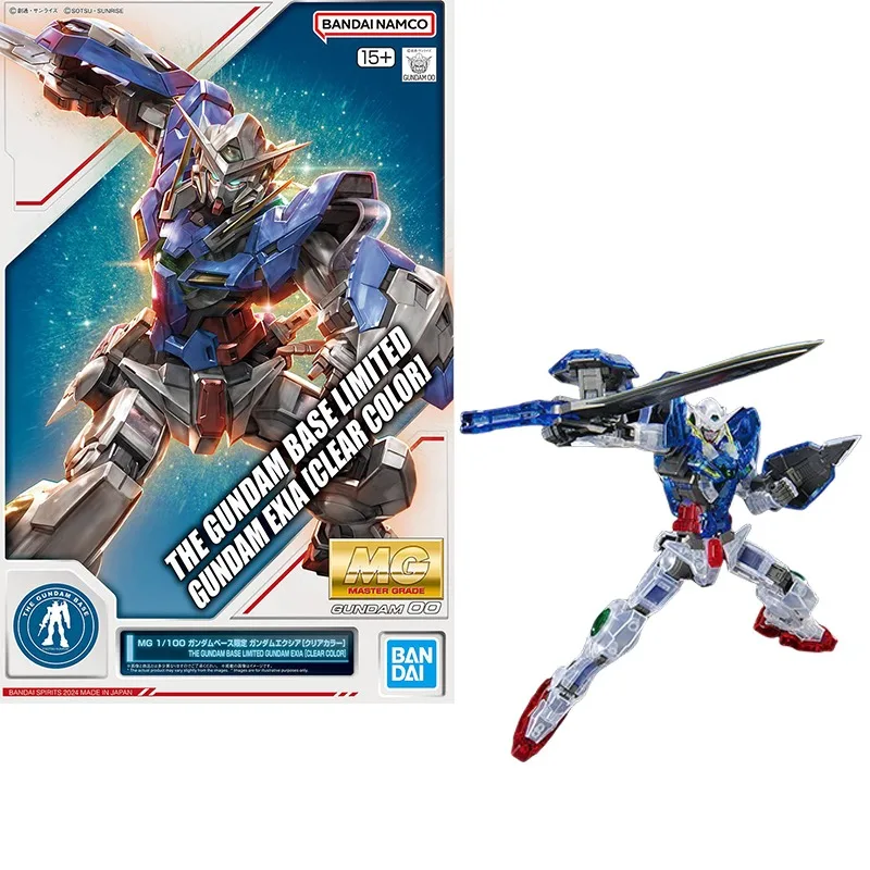 Bandai Genuine MG THE GUNDAM BASE LIMITED GUNDAM EXIA KYRIOS DYNAMES [CLEAR COLOR] Anime Action Figure Assembly Model Toys Kids