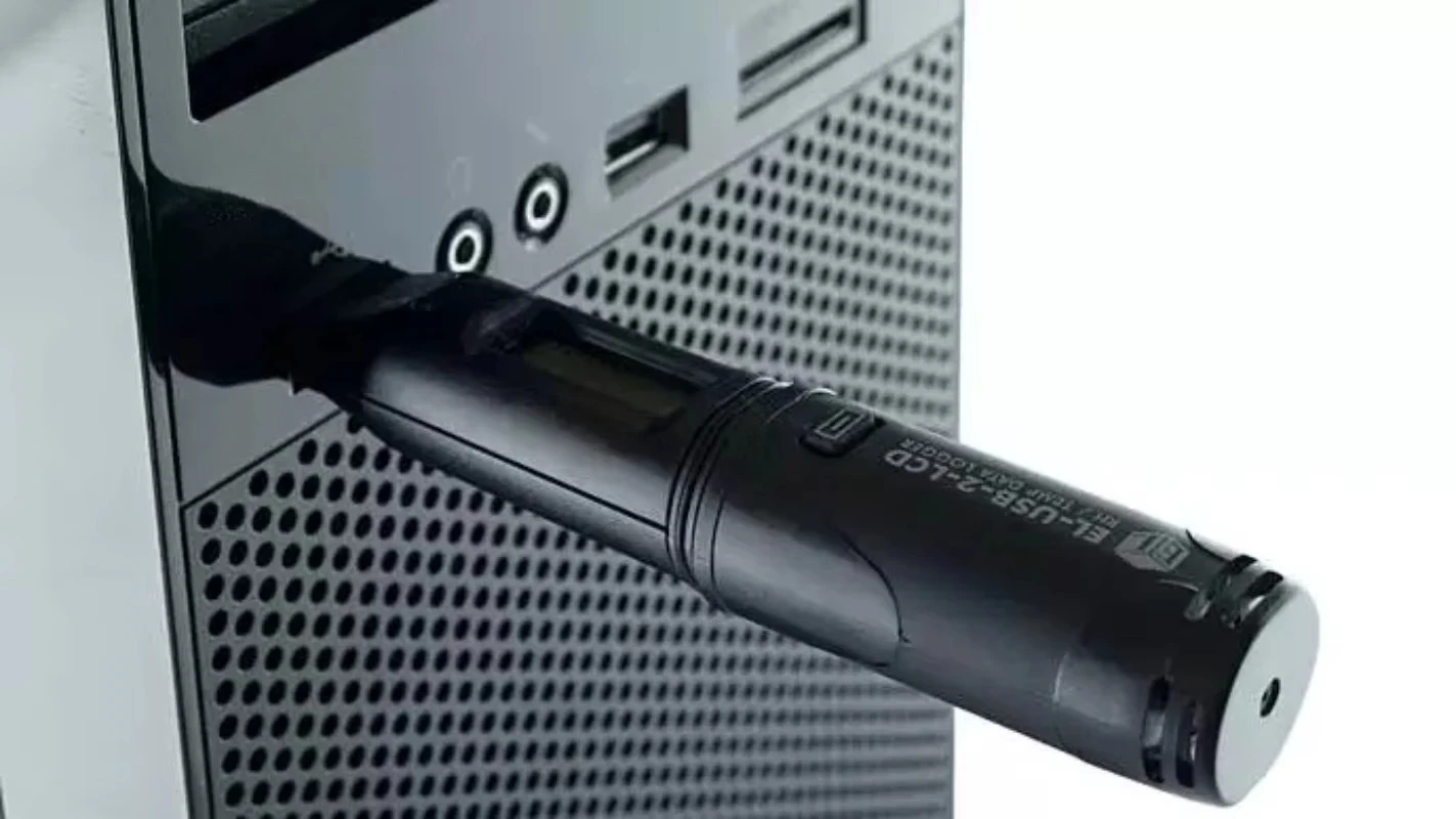 El-usb-2-lcd usb temperature and humidity recorder with lcd display can export data lascar
