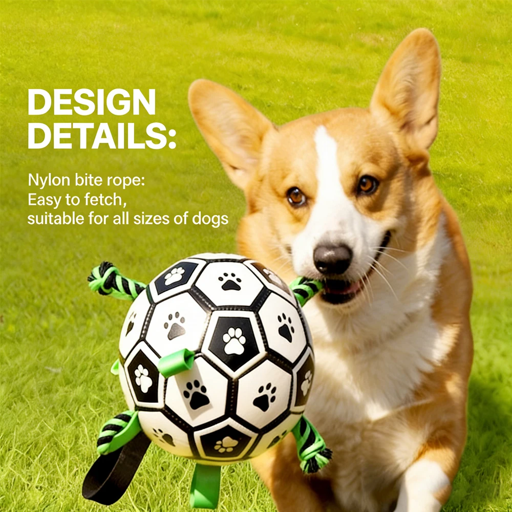 

Interactive Pet Football Toys With Grab Tabs Dog Bite Chew Balls Pets Accessories Puppy Outdoor Training Soccer 15/19cm