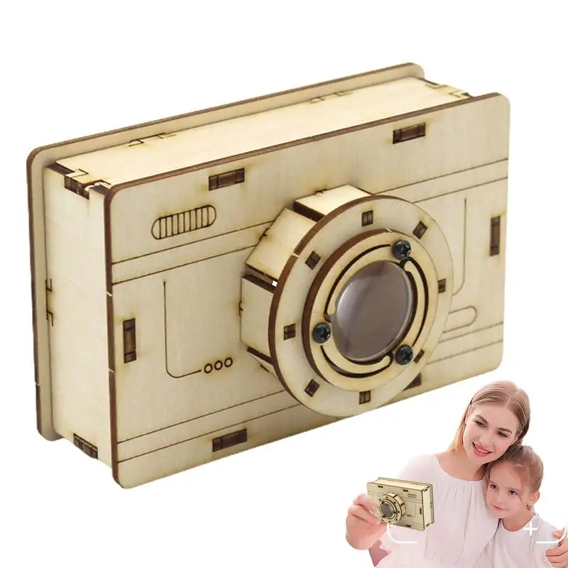 Camera Building Set Wood Camera Assemble Toy Primary And Middle School Assembly Model Toy For Students Develops Hands-On Skills