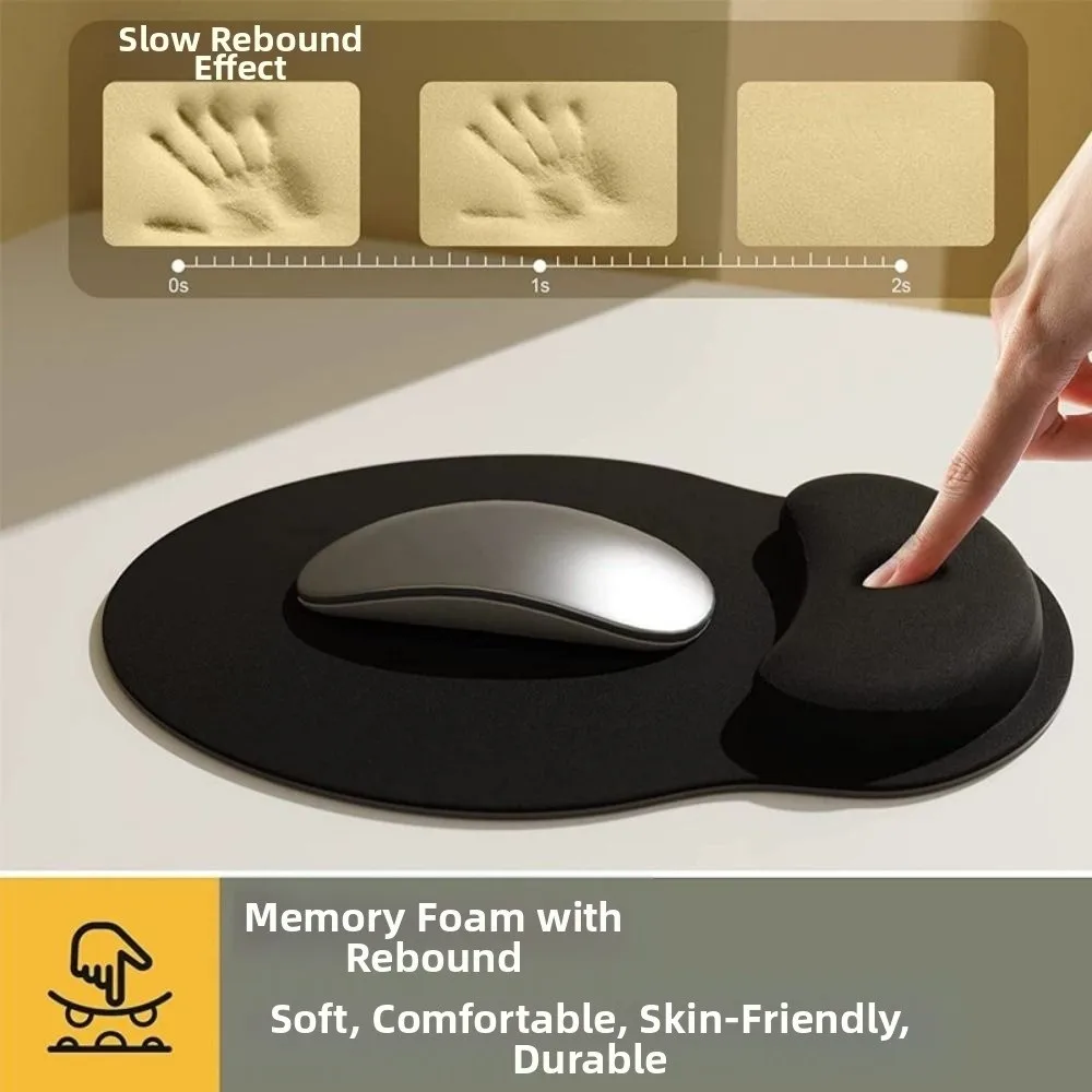 2Pcs/Set Slow Rebound Ergonomic Keyboard Wrist Rest Comfortable Non-Slip Wrist Mat Easy Typing Soft Keyboard Hand Pillow