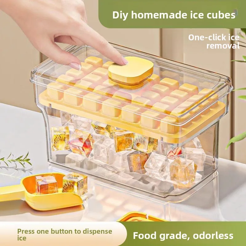 Press Ice Cube Tray Sealed Lid Food Grade Easy Demold Ice Mold Refrigerator Quick Release Ice Maker Box Home Use - view 2