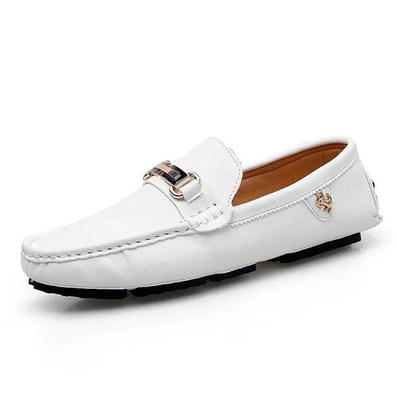 2025 New Couple Shoes Woman Fashion Casual Shoes Genuine Leather Loafers Moccasins Slip on Men Flats Driving Shoes Luxury Brand