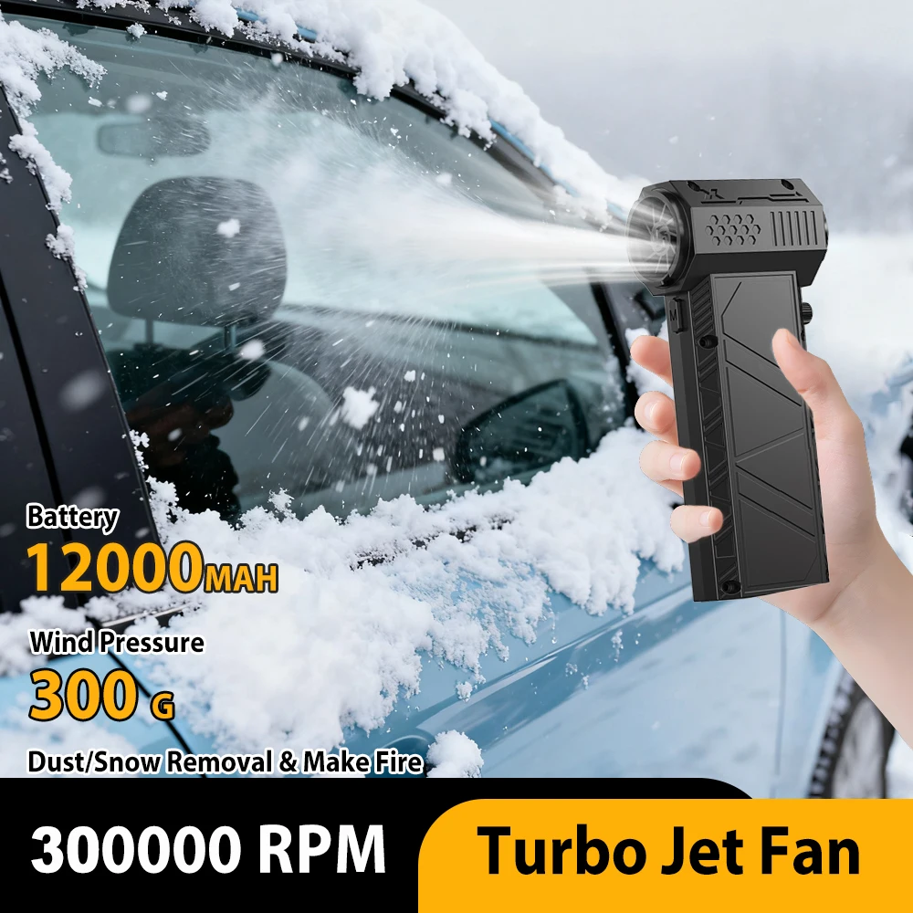 พัดลมเทอร์โบเจ็ท 12000mAh พร้อมหัวฉีด 4 หัว เครื่องเป่าลมแรง กำจัดฝุ่น แปรงทำความสะอาดแบบไร้แปรงถ่าน เครื่องเป่าลมเทอร์โบเจ็ทสำหรับคอมพิวเตอร์และรถยนต์ กำจัดฝุ่นได้อย่างมีประสิทธิภาพ