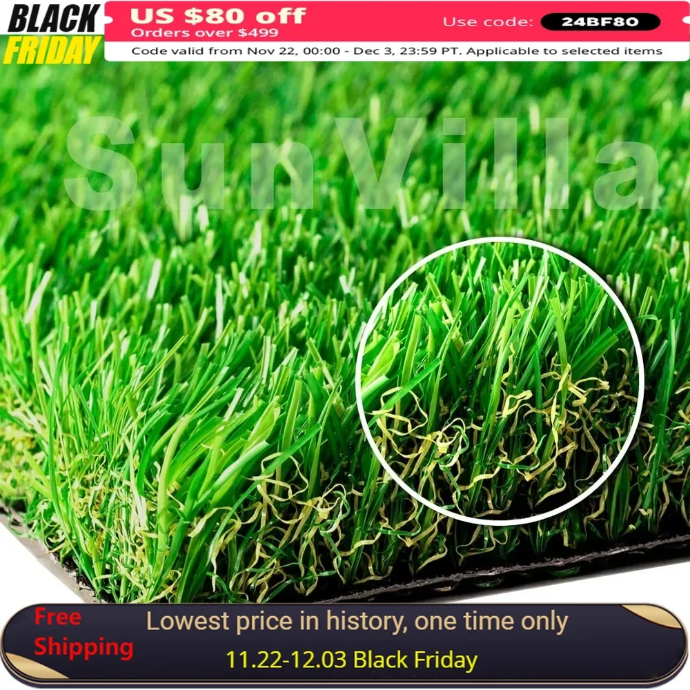 

Artificial Lawn, SV7'X13' Realistic Indoor/Outdoor Artificial Grass/Turf 7 FT X 13 FT (91 Square FT) Artificial Lawn