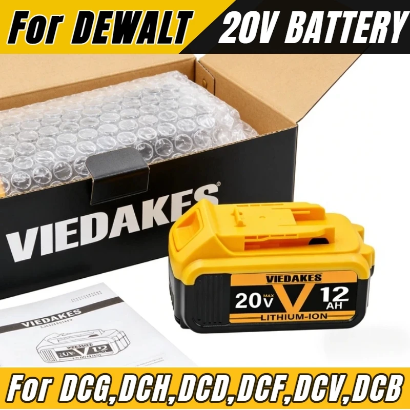

for DeWalt 20V Battery 12.0Ah with 3-Year Warranty,20v for dewalt battery tpcell suitable for Drill, Impact, Saw and Light