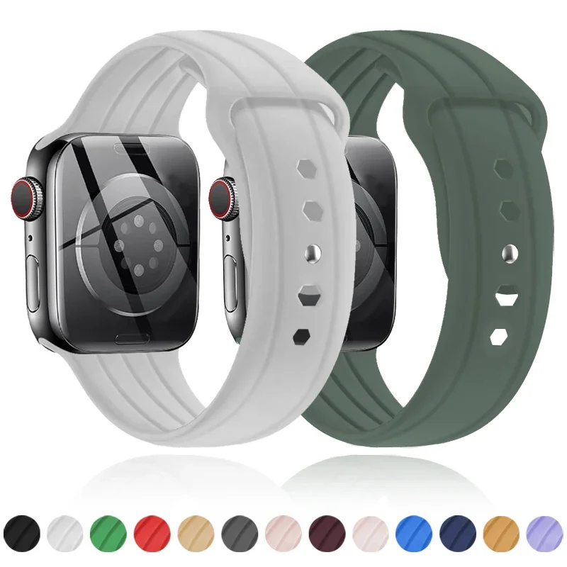 Cinturino in Silicone morbido per Apple Watch Ultra Band 49mm 44mm 45mm 42mm 41mm 40mm 38mm cinturino IWatch Serise 9 8 7 6 SE 3 bracciale