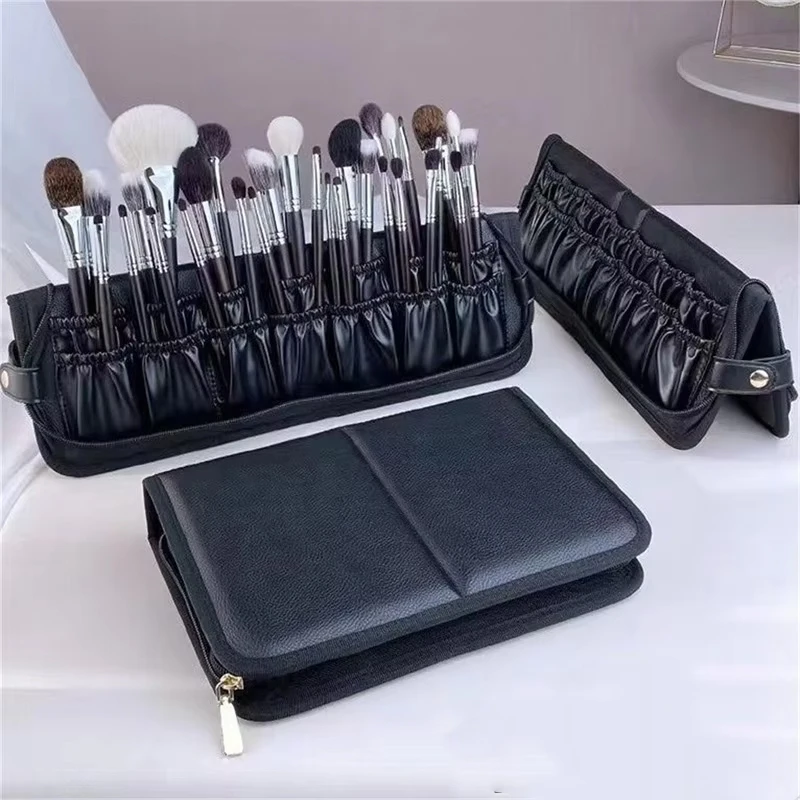 Professionelle Make-up-Pinseltasche, Große Aufbewahrungskapazität, Tragbarer Faltbarer Make-up-Pinselhalter, Make-up-Künstler-Werkzeugkasten – Detail 8