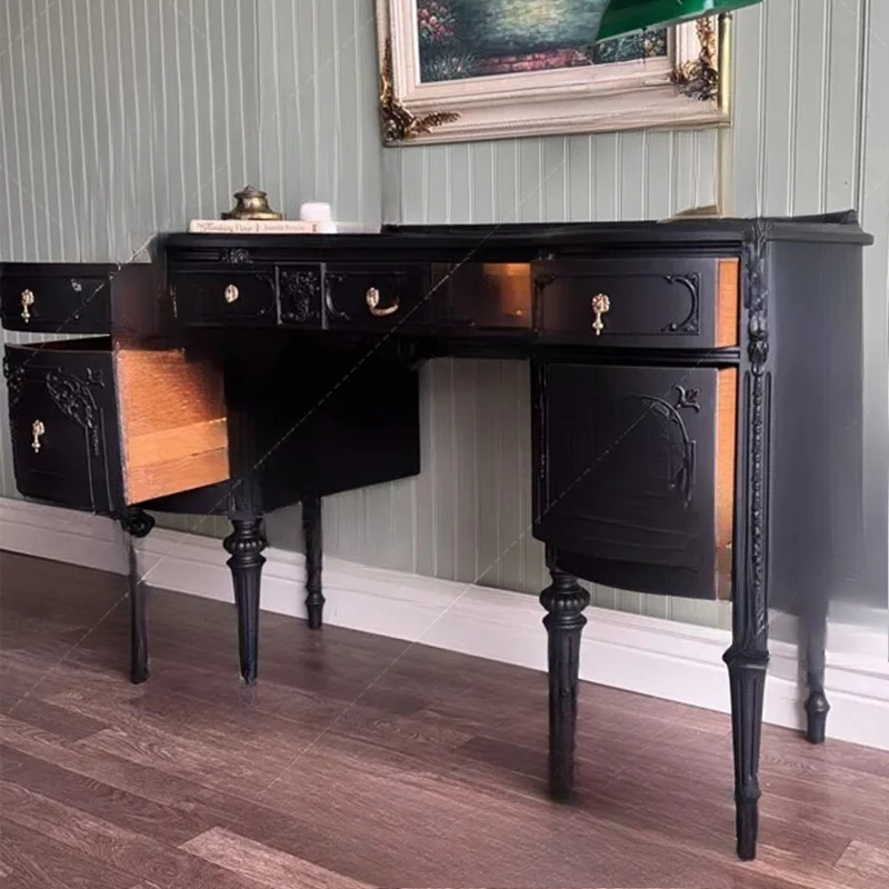 Francês retro esculpido armário de varanda de madeira maciça pequeno apartamento sala estar armário decorativo armário doméstico bétula