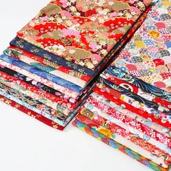 Hot stamping all cotton printed fabric Japanese style cherry blossom skirt clothing handmade DIY skirt sewing fabric