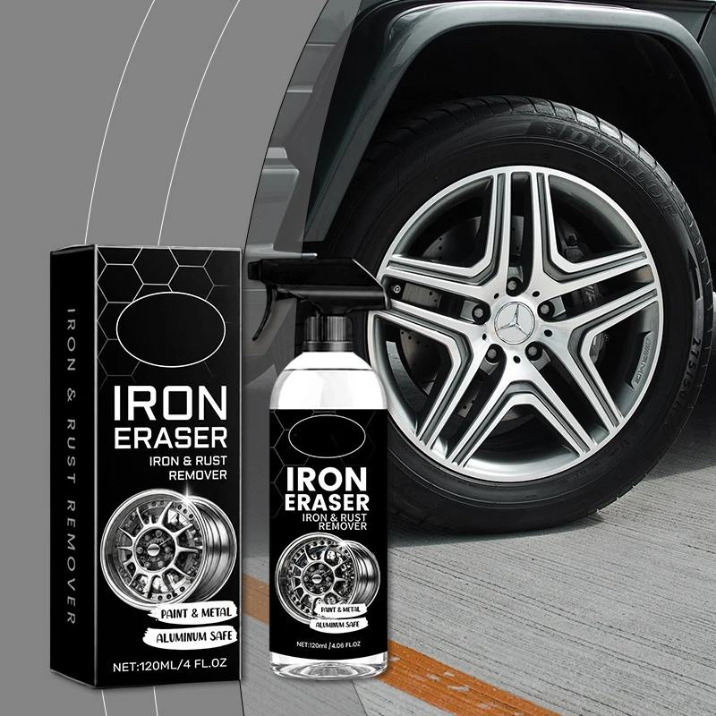 OGAS Iron Eraser Car Iron & Rust Remover 120ml, Wheel Cleaner Spray for Brake Dust Rust Spot Removal, Safe on Paint Metal