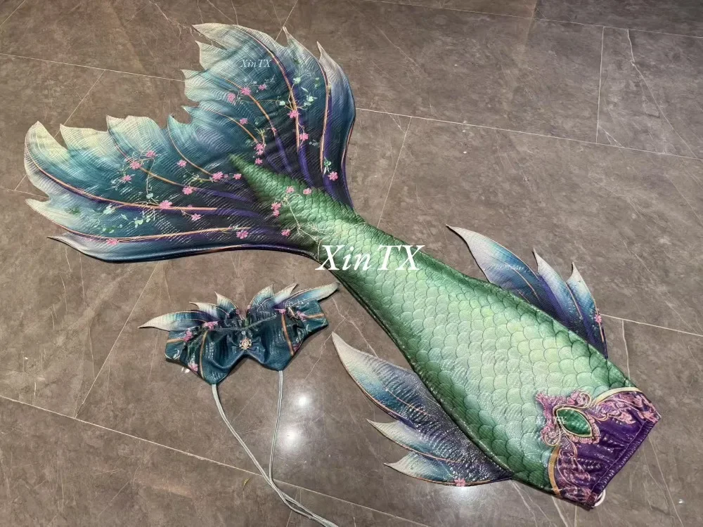 NEW!Professional Adult Mermaid Tail Flower Stamping Light Fabric High Elasticity Female Mermaid Swimsuit Photo Photo Cosplay view 5