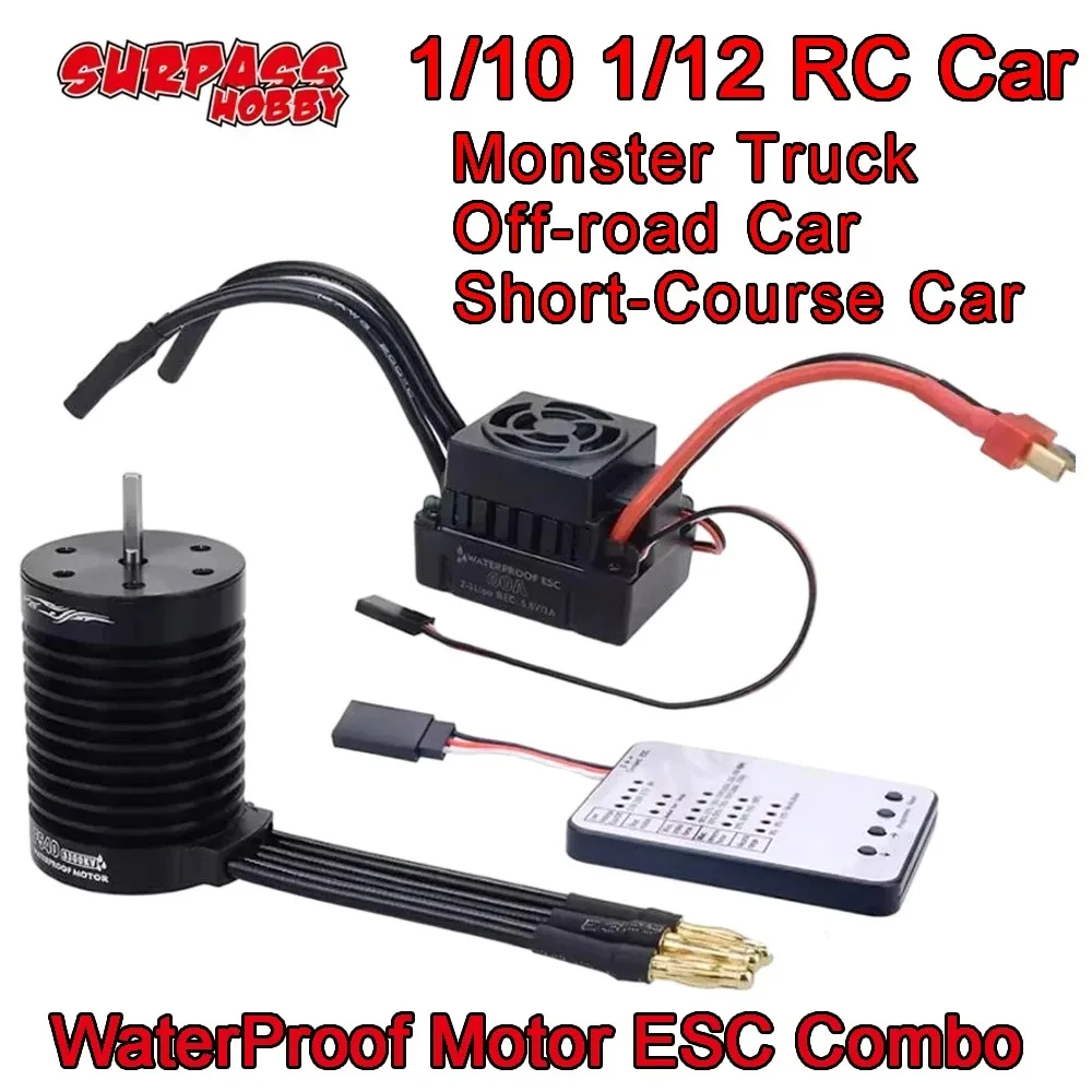

1:10 1:12 1:14 RC Part Waterproof F540 3300KV 4370KV Brushless Motor W/60A ESC for Wltoys 144001 124019 RC 124018 Truck Buggy