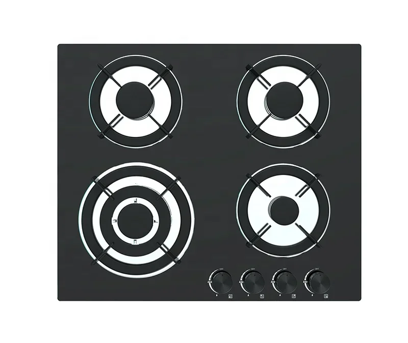 Cooker Stove Black Tempered Glass 4 Burner Gas Hob Portable Gas Cooktop With High Quality