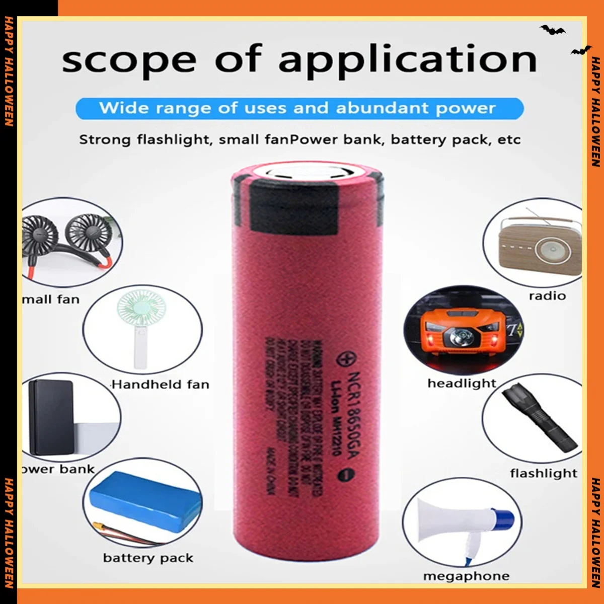 NCR 18650 GA High Discharge 3.7V 3500mAh 18650 Rechargeable Battery Flashlight Flat-top Lithium Battery+DIY Battery Rechargable