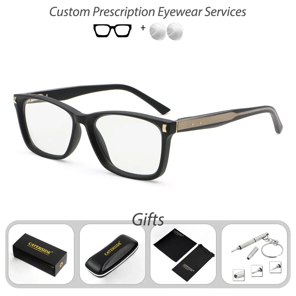 CATERSIDE Unisex Optische Brillen Individuell Angepasste Eckige Gläser Korrekturbrillen Modische Outdoor-Fahr- und Lesebrillen – Detail 7